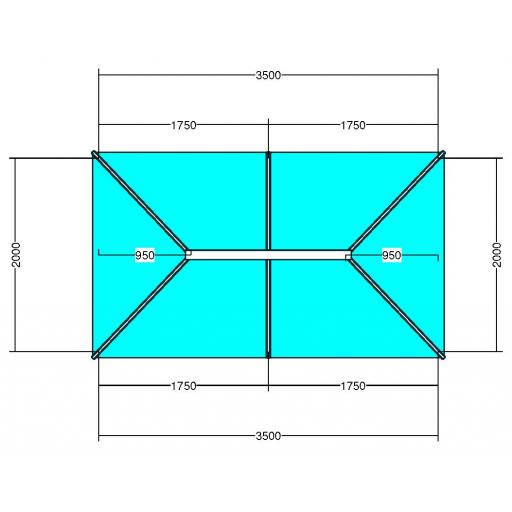 Atlas 3.5m x 2m Aluminium roof lantern