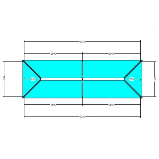 Atlas 5m x 1.5m Aluminium roof lantern