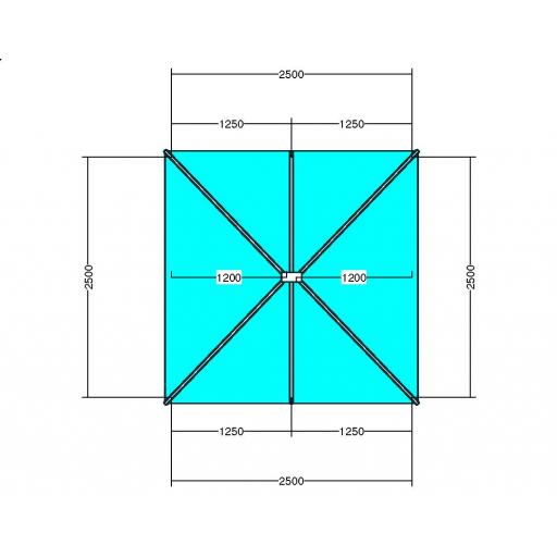 Atlas 2.5m x 2.5m Aluminium roof lantern