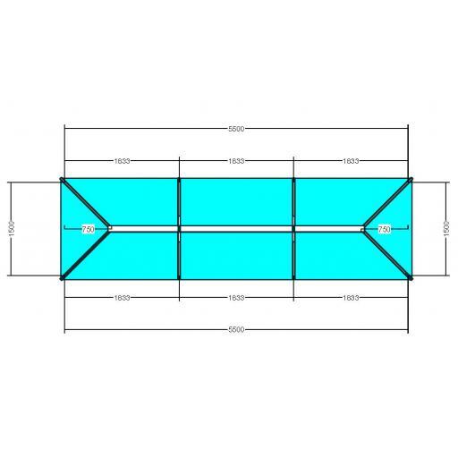 Atlas 5.5m x 1.5m Aluminium roof lantern