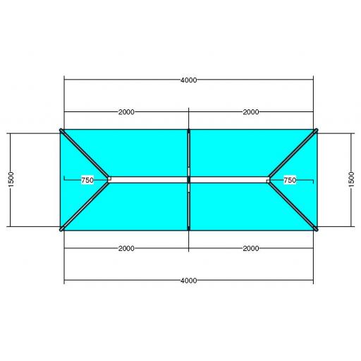 Atlas 4m x 1.5m Aluminium roof lantern