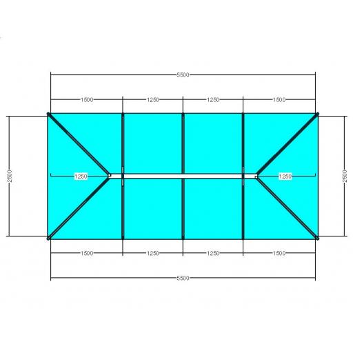 Atlas 5.5m x 2.5m Aluminium roof lantern