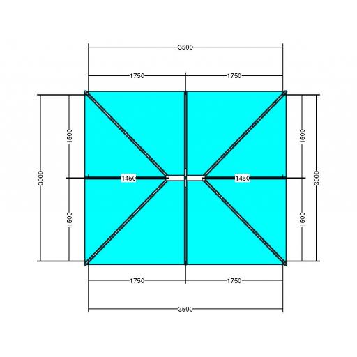 Atlas 3.5m x 3m Aluminium roof lantern