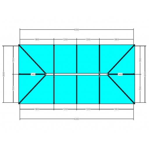 Atlas 6m x 3m Aluminium roof lantern