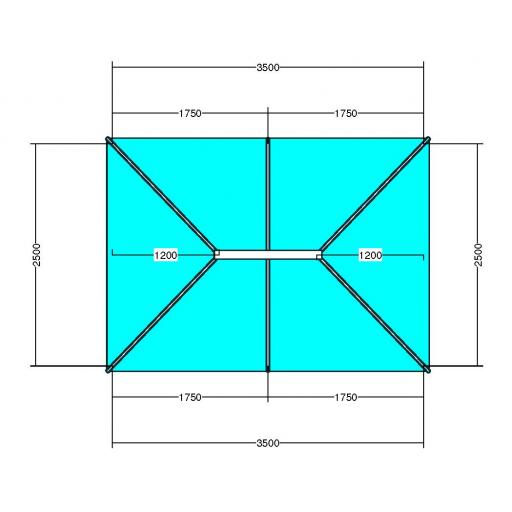 Atlas 3.5m x 2.5m Aluminium roof lantern