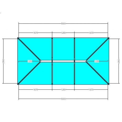 Atlas 5m x 2.5m Aluminium roof lantern