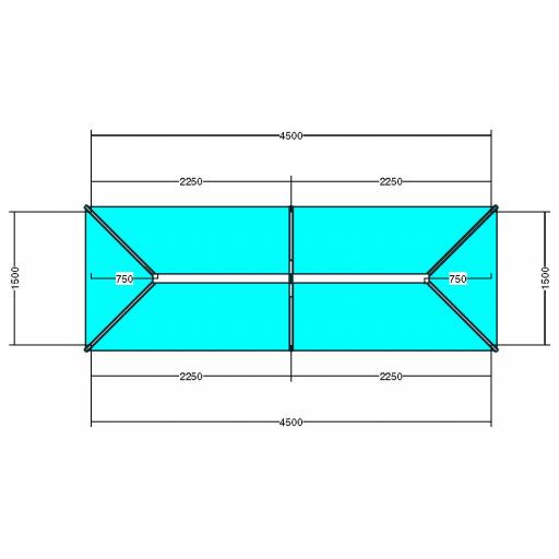 Atlas 4.5m x 1.5m Aluminium roof lantern