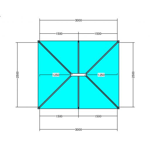 Atlas 3m x 2.5m Aluminium roof lantern