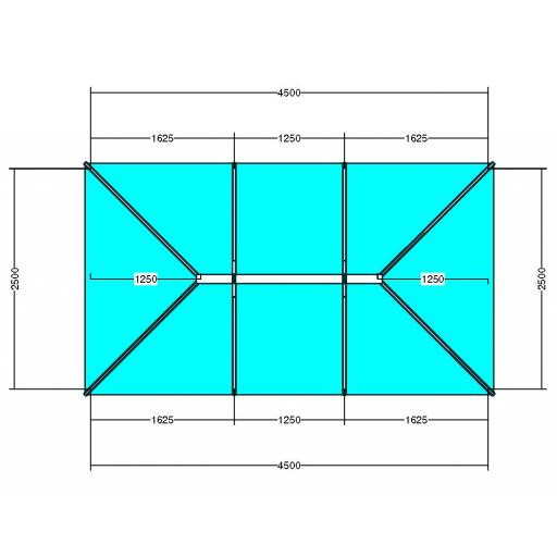 Atlas 4.5m x 2.5m Aluminium roof lantern