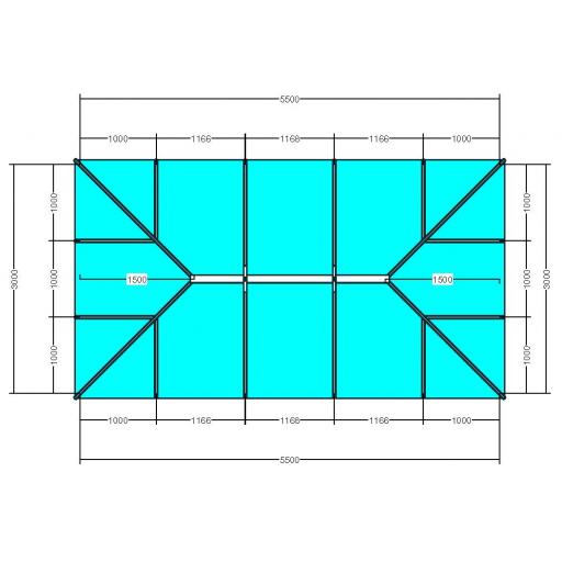 Atlas 5.5m x 3m Aluminium roof lantern