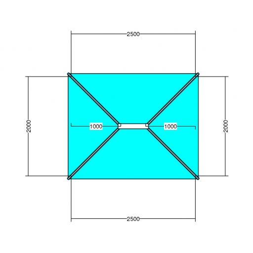 Atlas 2.5m x 2m Aluminium roof lantern