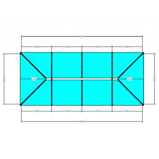 Atlas 6m x 2.5m Aluminium roof lantern