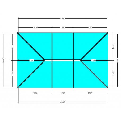 Atlas 5m x 3m Aluminium roof lantern