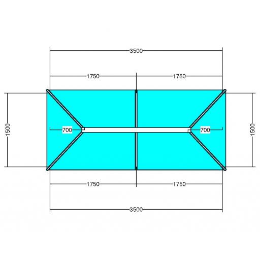 Atlas 3.5m x 1.5m Aluminium roof lantern