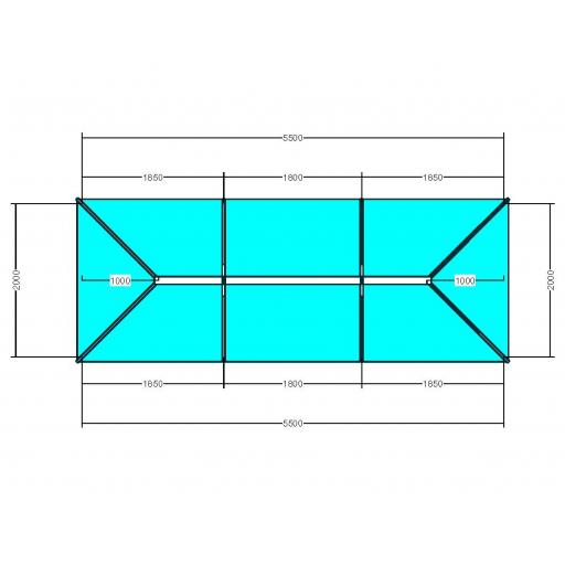 Atlas 5.5m x 2m Aluminium roof lantern